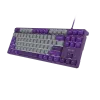 NATEC Fury žaidimų klaviatūra Kanabo K2 US balta foninė mechaninė pilkai violetinė