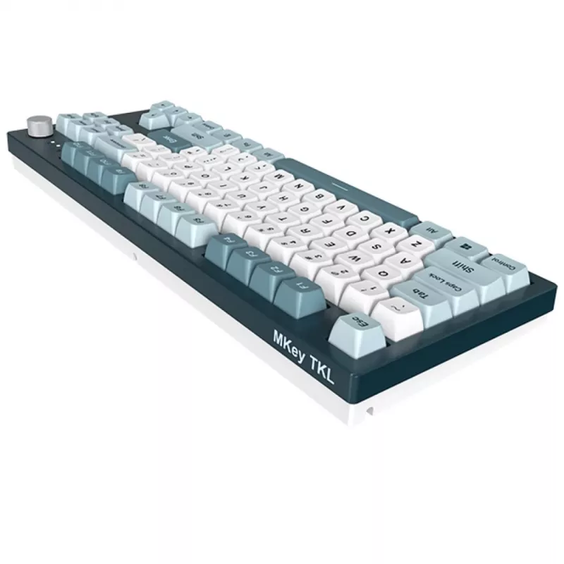 Montech MKey TKL klaviatūra, skirta žaidimams, USB, tamsiai pilka, šviesiai mėlyna, balta