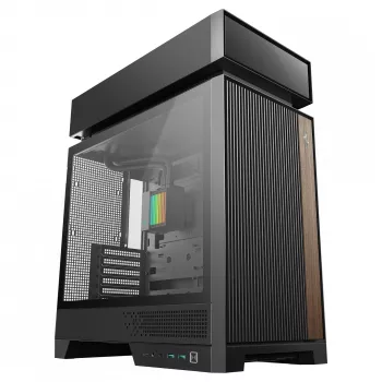 Stacionaraus kompiuterio korpusas DeepCool CL6600 Juoda — palaiko ATX/PS2/SFX/SFX-L maitinimo blokus, 140 mm priekinius ventiliatorius, 120/140 mm viršutinius/galinius, 2,5/3,5 colio diskus