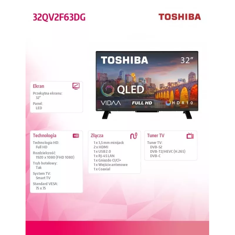 QLED televizorius 32 colių 32QV2F63DG