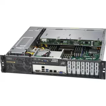 Super Micro Supermicro SC823M TQC-R802LPB - stovas - montuojamas į stovą - 2U - patobulinta, išplėstinė ATX - SATA/SAS - karšto keitimo 800 vatų - juoda (CSE-823MTQC-R802LPB)