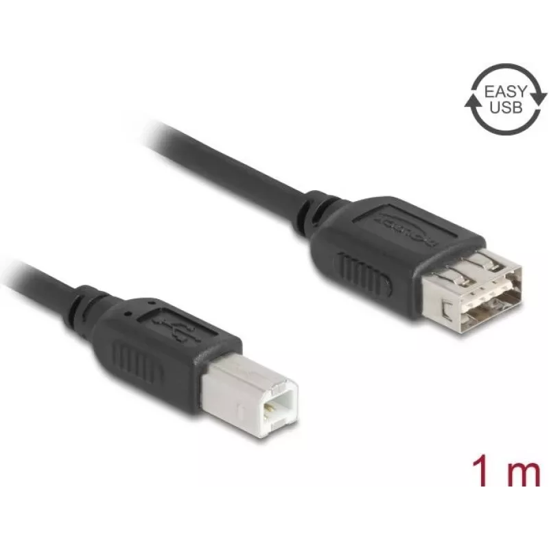 USB 2.0 laidas DELOCK 81530 — 1 m, USB B į USB A, juodas