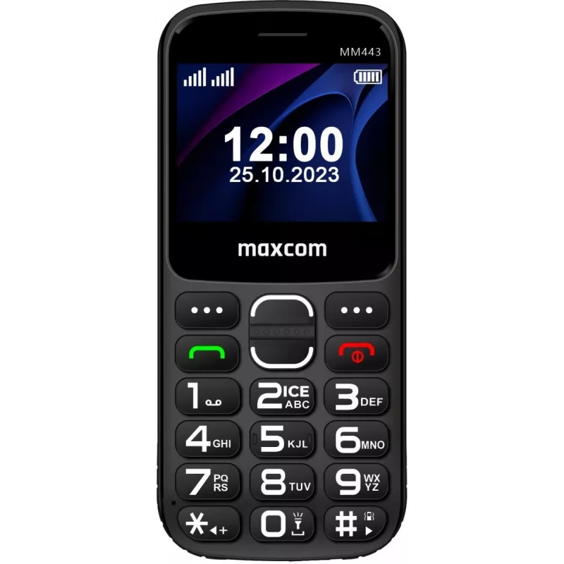 Maxcom Comfort MM443 S su įkrovimo stotele juoda/juoda