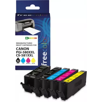 Kasetės Freecolor Canon PGI-580XXL juoda+CLI-581XXL BK/C/M/Y