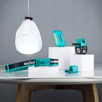 Priekinė lempa Nextool NE20005 įkraunama LED galvos juostos lempa 170 lm, USB-C, 37,8 g, ABS, debesų mėlynumo