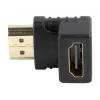 HDMI jungčių adapteris GEMBIRD A-HDMI90-FML, HDMI į HDMI, stačiakampis 90° adapteris, juodas