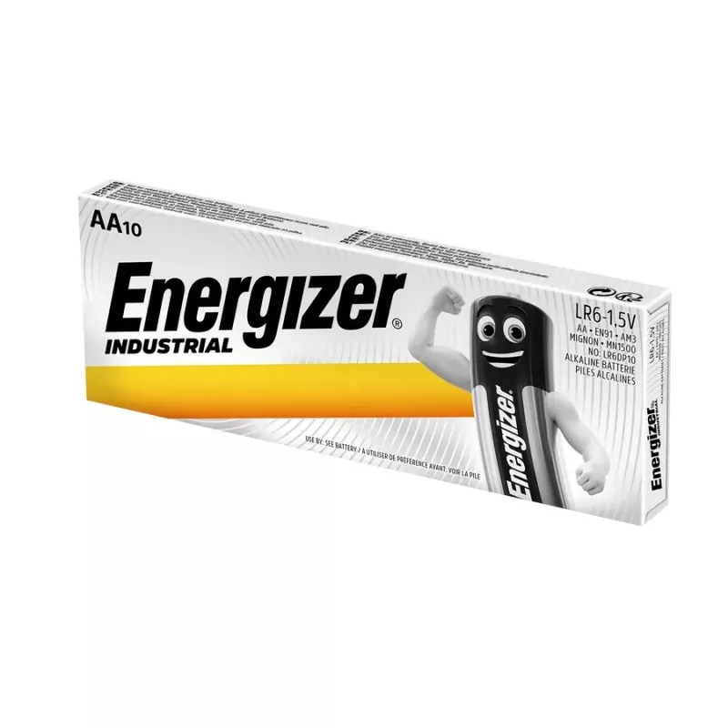 Energizer Industrial AAA šarminės baterijos – 6 pakuotės po 10 vnt. + 6 nemokamos pakuotės po 10 vnt.
