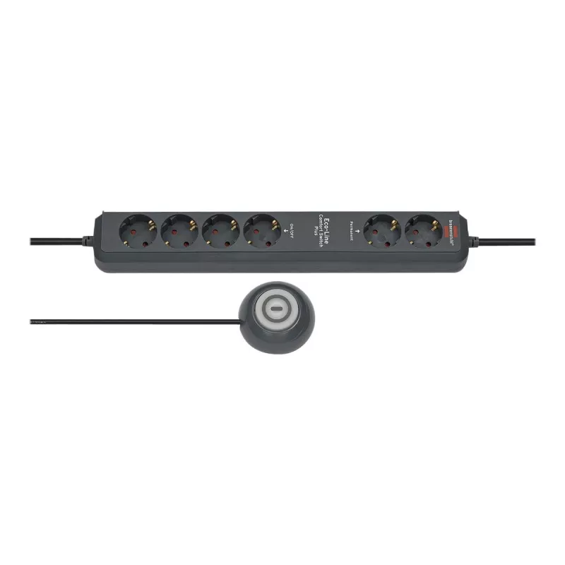 Maitinimo ilgintuvas Brennenstuhl Eco-Line Comfort Switch 2m 6 AC lizdų
