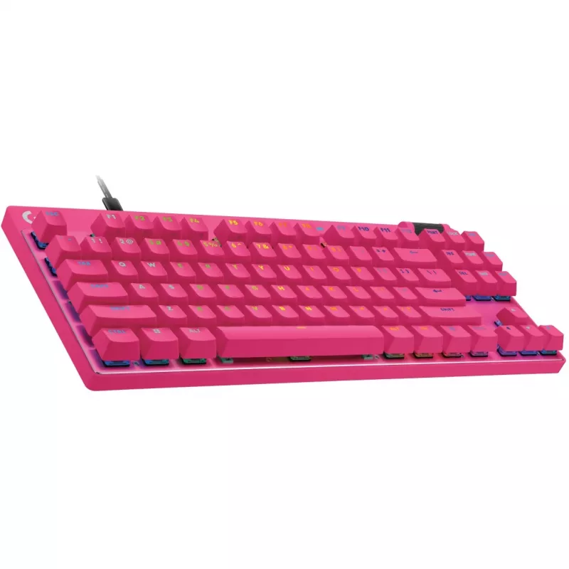 Logitech G PRO X TKL RAPID klaviatūra, skirta žaidimams, USB, QWERTY, rožinė, be skaitmenų dalies