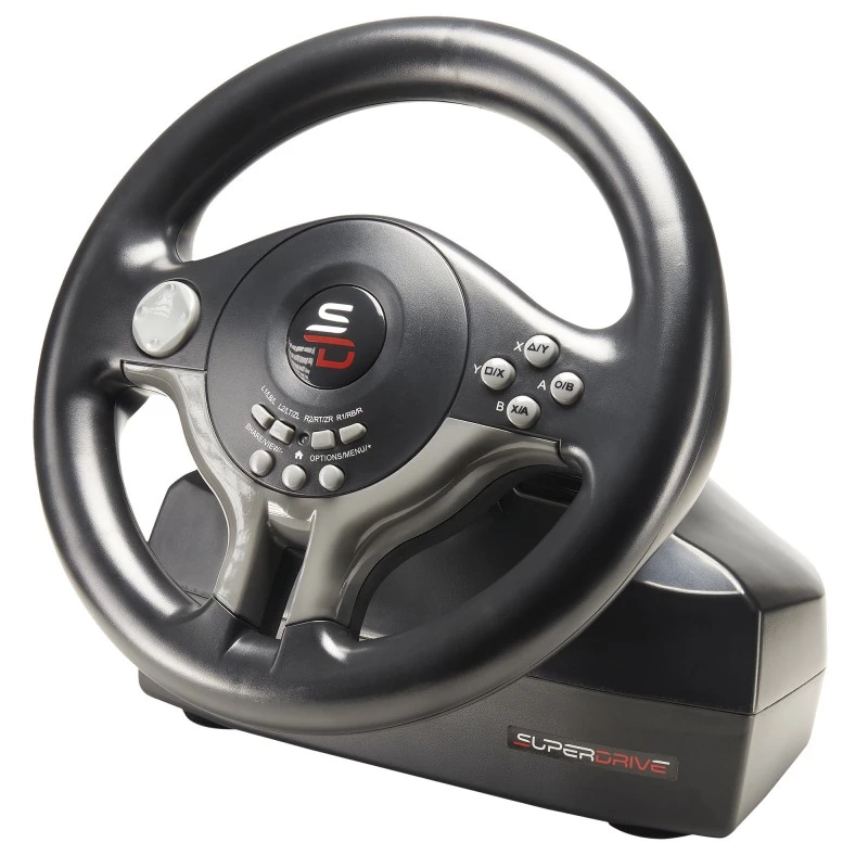 Vairas + pedalai Subsonic SV200 juodi pilki USB 180° pasukimas