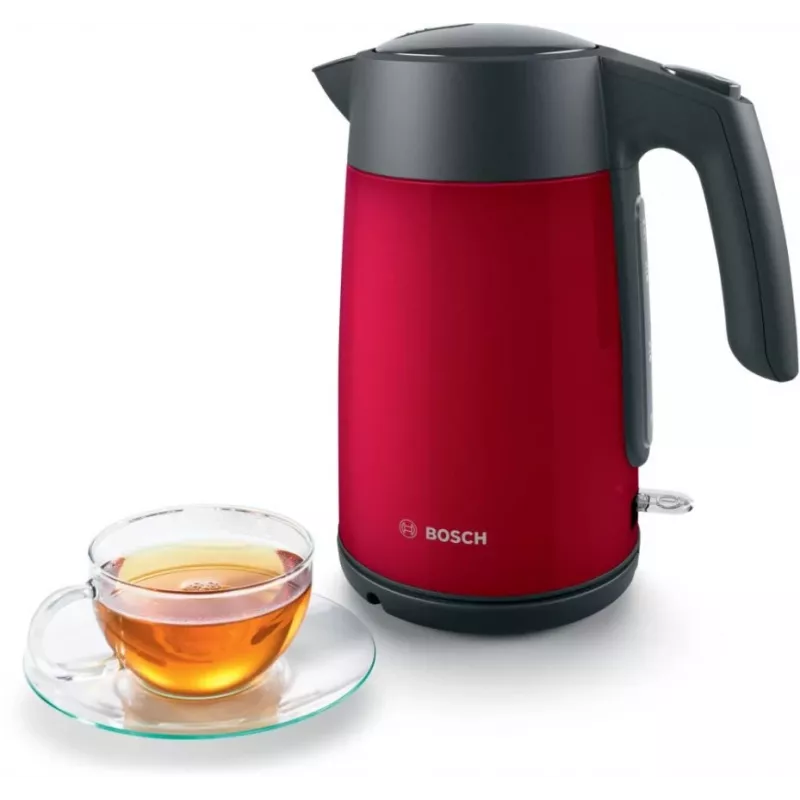 Elektrinis virdulys Bosch TWK7L464 — 1,7 l talpa, 2400 W, raudonas, plastikinis korpusas