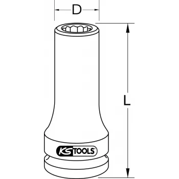 Torx lizdas KS Tools E20 3/4 colio ilgas (modelis 460.1502) 3/4 colio pavarai
