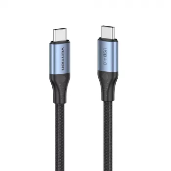 Vention USB4 Gen 3x2 Type-C į Type-C kabelis 1 m, 5 A, aliuminio lydinys, medvilnės pynė