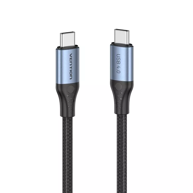 Vention USB4 Gen 3x2 Type-C į Type-C kabelis 1 m, 5 A, aliuminio lydinys, medvilnės pynė