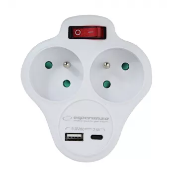 Esperanza ELK311W Elektrinis skirstytuvas 2 GN. USB-C USB-A ON. Baltas