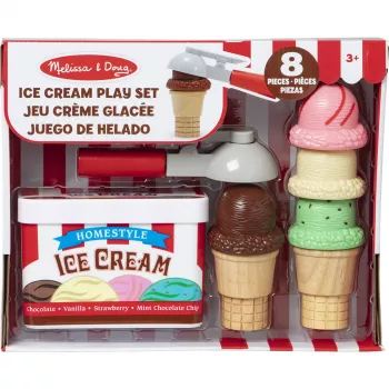Melissa & Doug ledų kaušelio ir dėjimo rinkinys žaidimų virtuvei