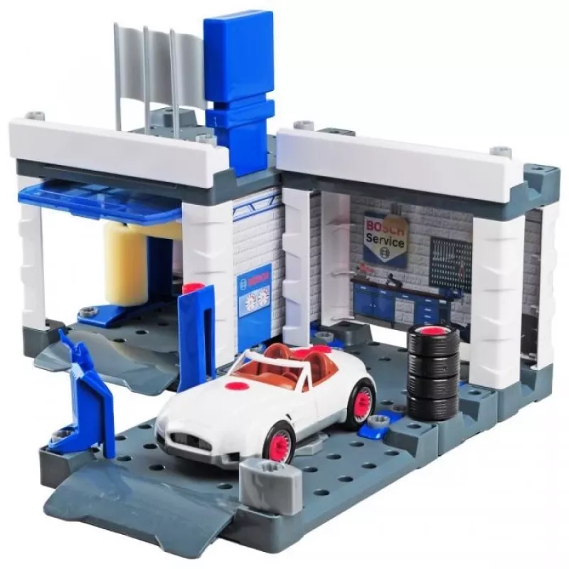 Bosch serviso stotelė su automobiliu ir plovykla