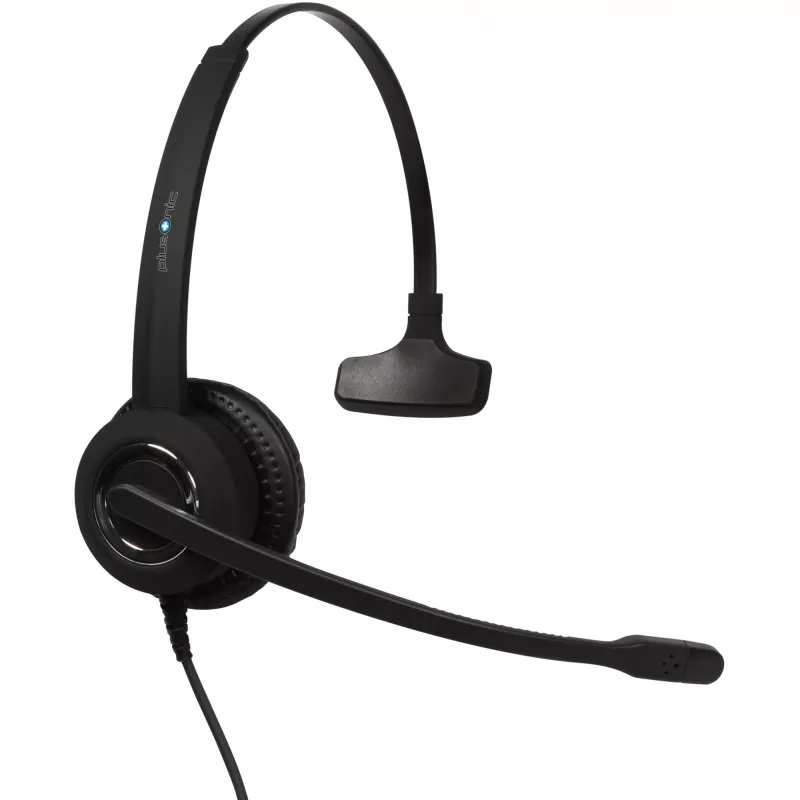 Mono USB ausinės Plusonic 10.1P — vienos ausies USB ausinės, suderinamos su Teams ir Skype
