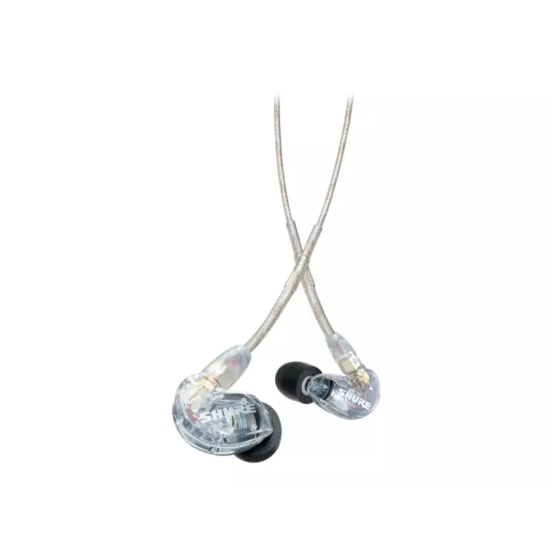 Shure SE215 Pro ausinės laidinės į ausis įdedamos scenai/studijai permatomos