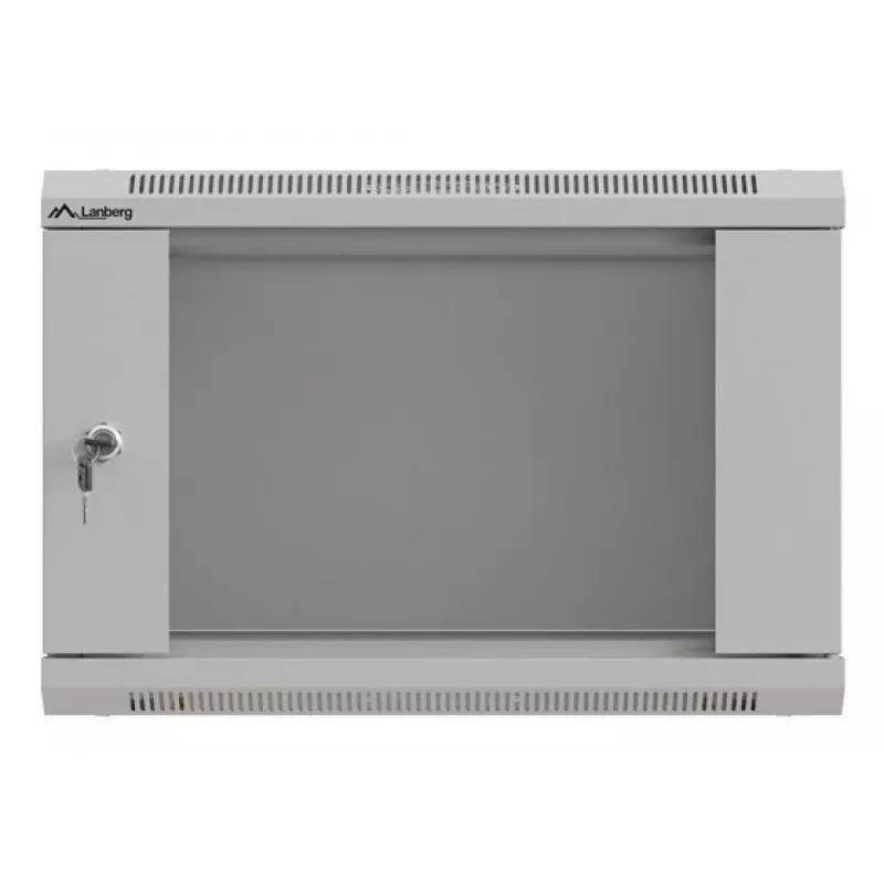 LANBERG WF03-5306-10S 19 inch 6U pilka montuojama spinta su stiklinėmis durimis