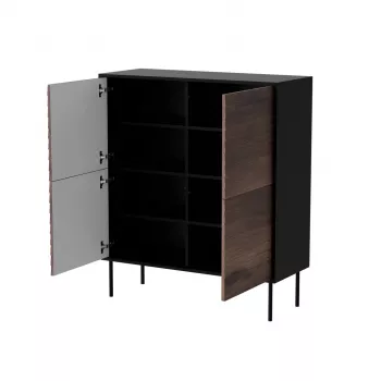 Cama 4D CORTINA komoda 102x40x118 juodas/riešutas