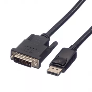 Roline - Vaizdo kabelis - DisplayPort (kištukas) į DVI-D (kištukas) - 2 m - Varžteliai - Juoda