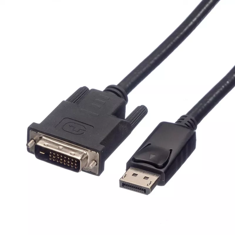 Roline - Vaizdo kabelis - DisplayPort (kištukas) į DVI-D (kištukas) - 2 m - Varžteliai - Juoda