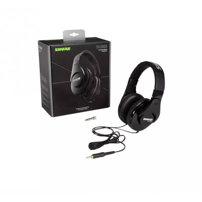 Shure SRH240A ausinės su laidu, galvos lankelis, muzika, juoda