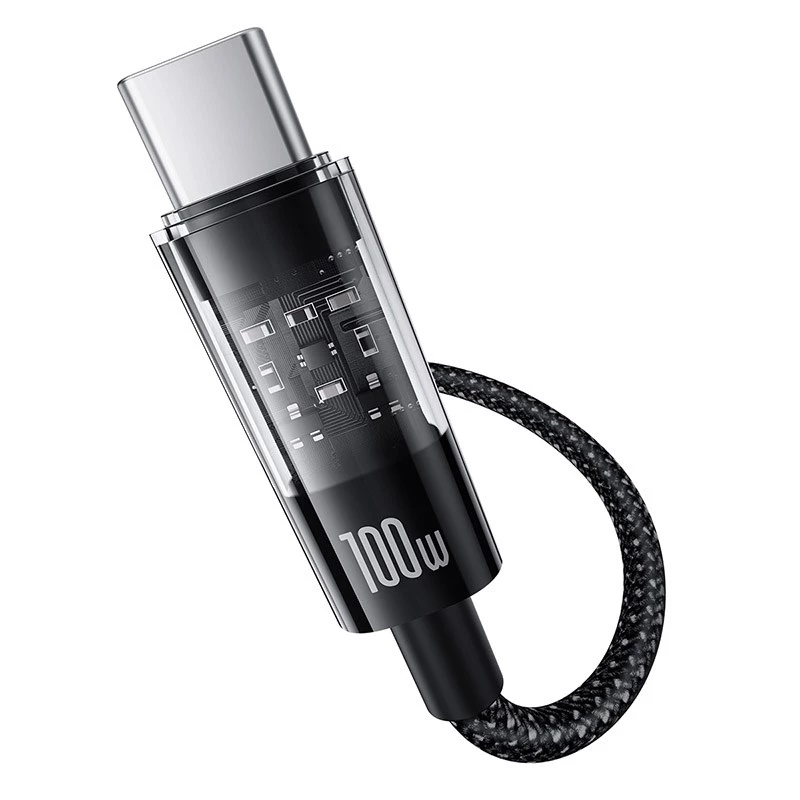 Baseus Gem USB A į USB C greito įkrovimo laidas 2 m 100 W juodas