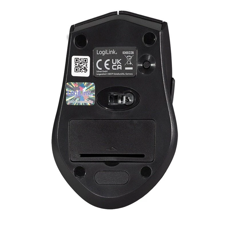 Logilink belaidė pelė BT5.0, ergonominė, juoda