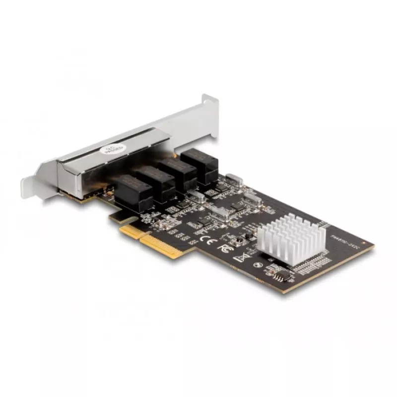 DeLOCK PCI Express x4 kortelė 4 x RJ45 Gigabit LAN RTL8111 - PCIe - RJ-45 - PCIe 2.0 - Sidabrinė - PC - Windows 10 - Windows 11 - Windows 8.1 (88618)