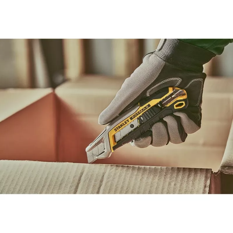 Utility Knife Stanley FATMAX FMHT10594-0 Juoda Stainless Steel Geltona 18mm Width 165mm Length