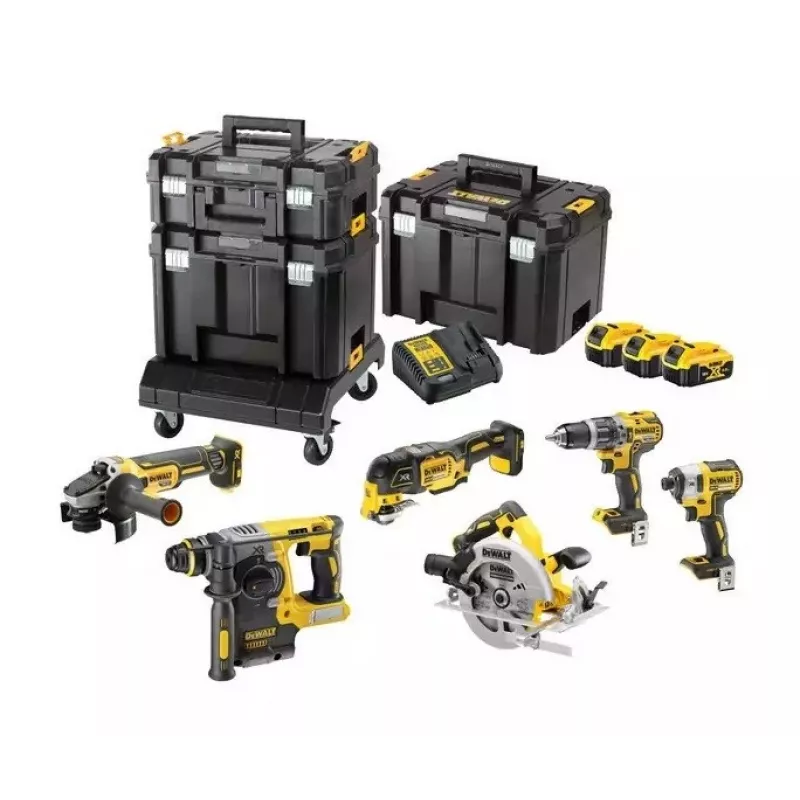 Įrankių rinkinys DeWalt DCK685P3T 18 V belaidis kombinuotasis rinkinys — 3×5,0 Ah baterijos, DCH273 kūjis, kampinis šlifuoklis, dėklas