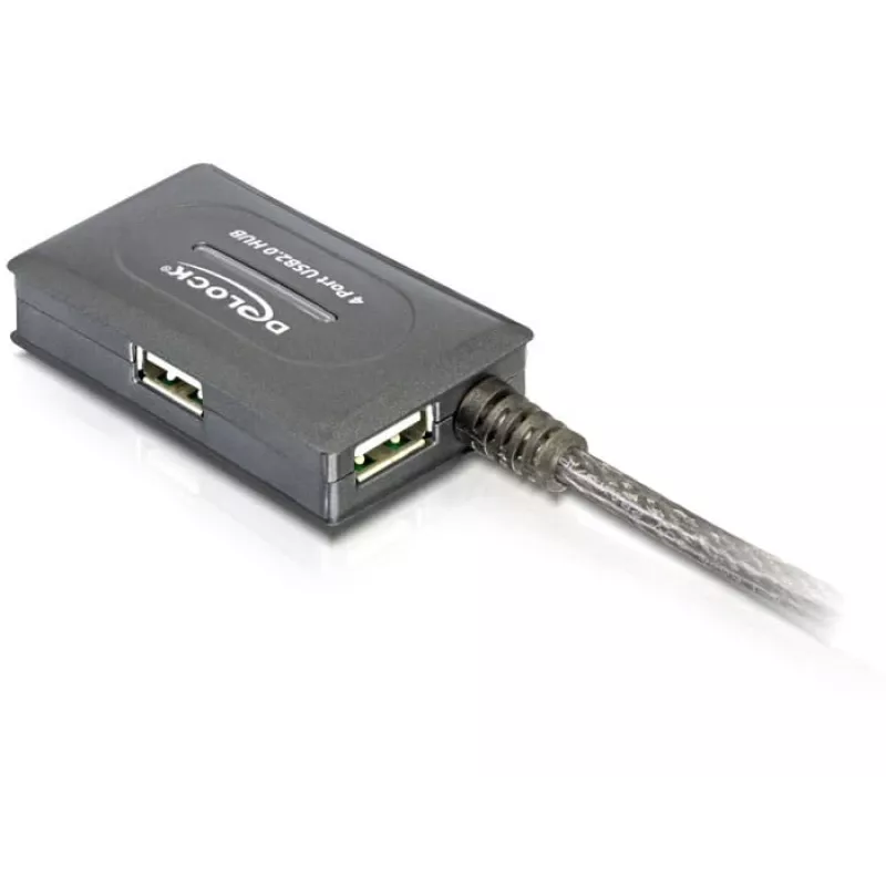 DeLock USB2.0 ilginimo kabelis 10m aktyvus su 4 prievadų šakotuvu - Šakotuvas - 4 x USB2.0 (82748)