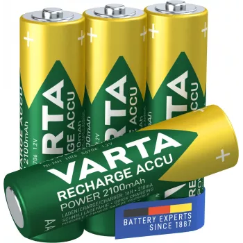 VARTA HR6 AA įkraunama baterija Accu Power 2100 mAh 56706 Įkraunamos baterijos 4 vnt. Žalia, Geltona