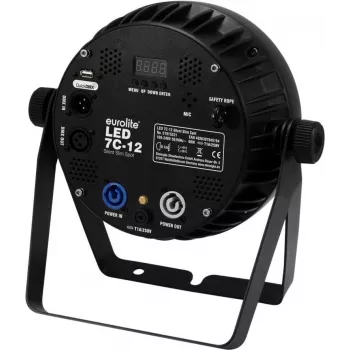 LED Spot EUROLITE 7C-12 Silent plonas 12W 7 Colors, kompaktiškas scenos/architektūrinis šviestuvas