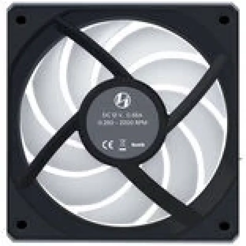 120mm Lian Li UNI FAN CL Wireless Reverse Juoda — modelis 12RCL1W1B, magnetinė jungtis, modulinis RGB