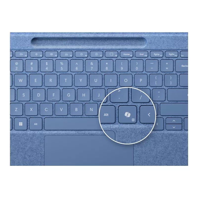 Klaviatūra, skirta Microsoft Surface 8YU-00027 — QWERTZ vokiškas išdėstymas, Bluetooth, jutiklinė dalis, mėlyna