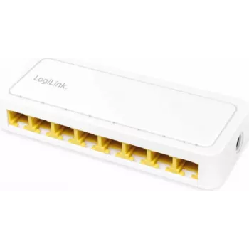 „LogiLink“ tinklo komutatorius – 8 x RJ45 prievadai – gigabitinis – plastikinis korpusas – baltas