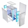 Kompiuterio korpusas LOGIC Dart Pro Midi ARGB baltas — Midi Tower, ATX, 456×200×385 mm, maks. GPU 34 cm, CPU aušintuvo aukštis 155 mm, 3x120mm priekyje + 1x120mm gale, USB 3.0 x2, USB-C x1