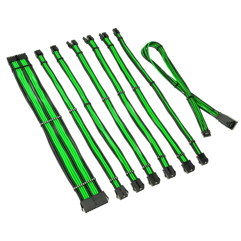 Kabelio prailginimo rinkinys Kolink COREPRO-EK-12VT1-GRN 12V 2x6 Venom Green