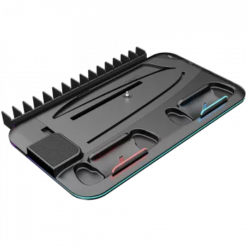 Aušinimo stovas CANYON CS-51 RGB, skirtas PS5 plonas juodas su dvigubu valdiklių įkrovimu