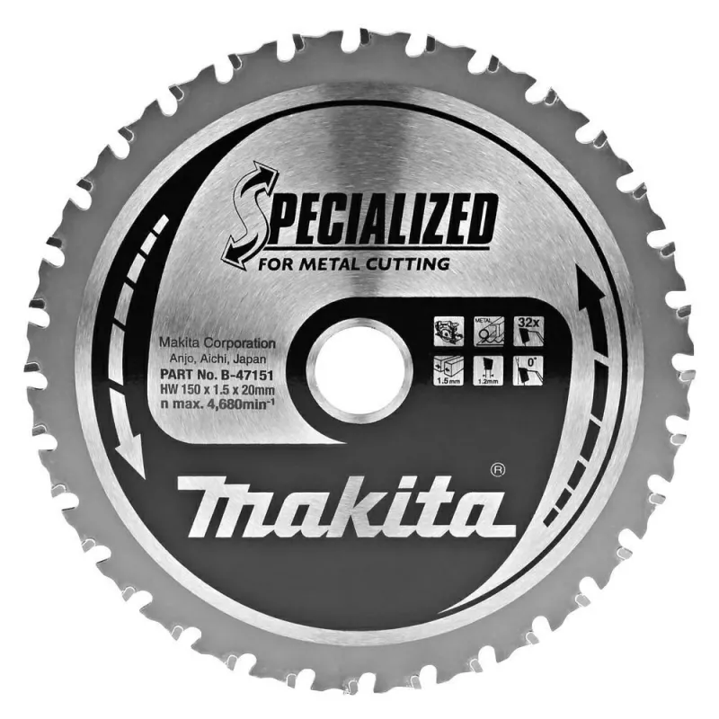 MAKITA DISKINIS PJŪKLO PEILIS 150x20x32Z METALAMS