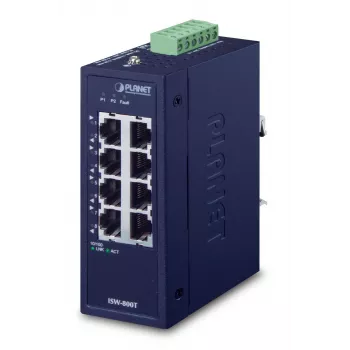 PLANET ISW-800T tinklo komutatorius, nevaldomas L2 Fast Ethernet (10/100), mėlynas
