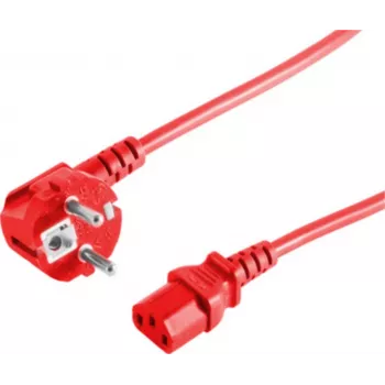 Maitinimo laidas CEE7/7 į C13 ShiverPeaks BS09-05054 raudonas 5 m