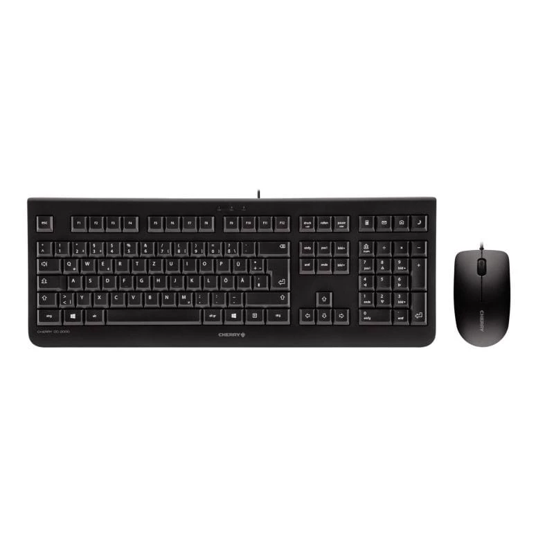 CHERRY DC 2000 klaviatūra su pele, universali, USB, QWERTY, čekų, juoda