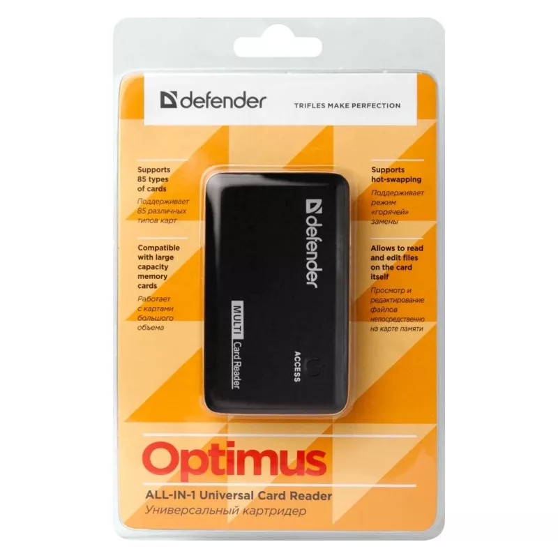 Card Reader Defender OPTIMUS USB 2.0 Universal Juoda