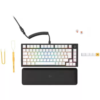 Glorious GMMK Pro Juoda Slate 75% TKL klaviatūra - surinkta, ISO DE išdėstymas - juoda (GLO-GMMK-P75-FOX-ISO-B-DE)