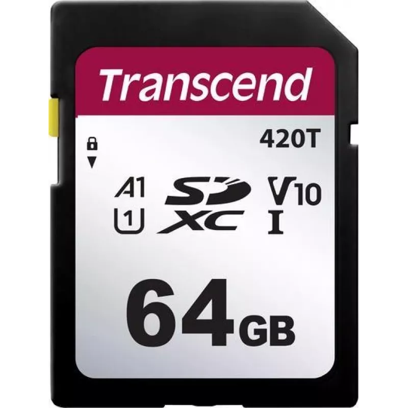 „Transcend“ – „Flash“ atminties kortelė – 64 GB – UHS-I / Class10 – SDXC UHS-I (TS64GSDC420T)