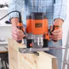 Freza / apdailos freza Juoda & Decker KW1200EKA-QS — kompaktinė freza su reguliuojamais gylio nustatymais, ergonomiškas dizainas